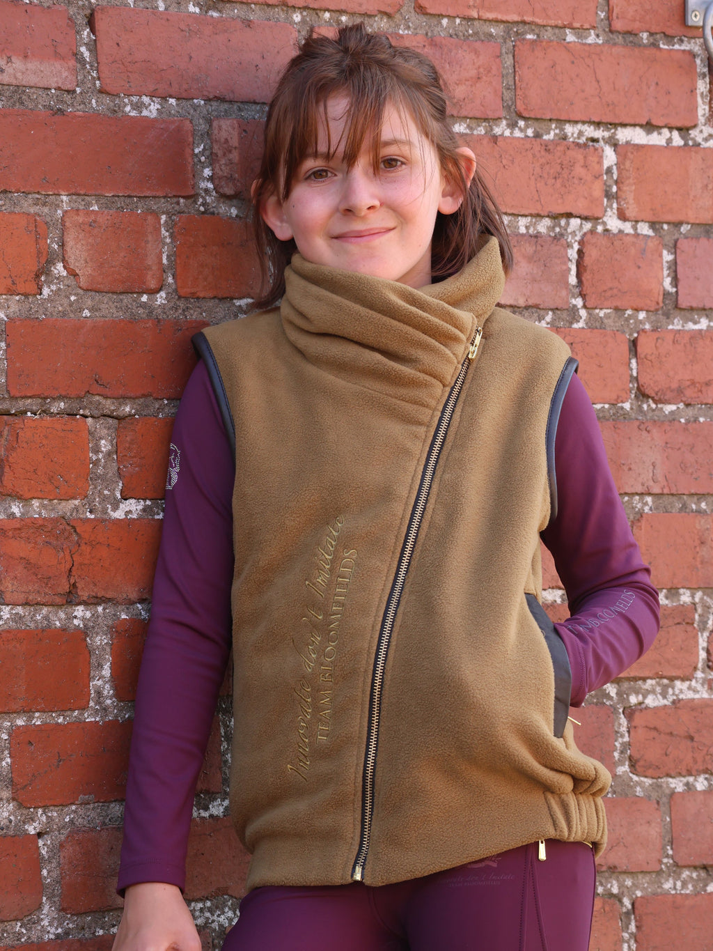 Kids Sienna Mustard Country Fleece Gilet
