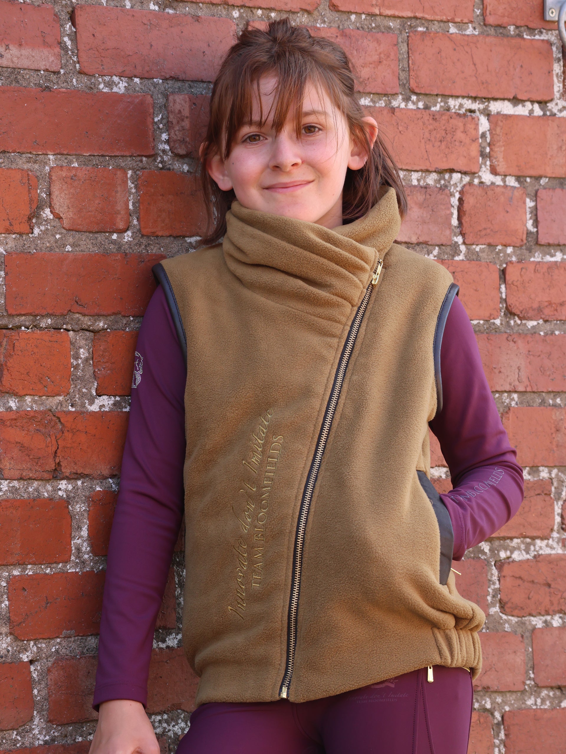 Kids Sienna Mustard Country Fleece Gilet