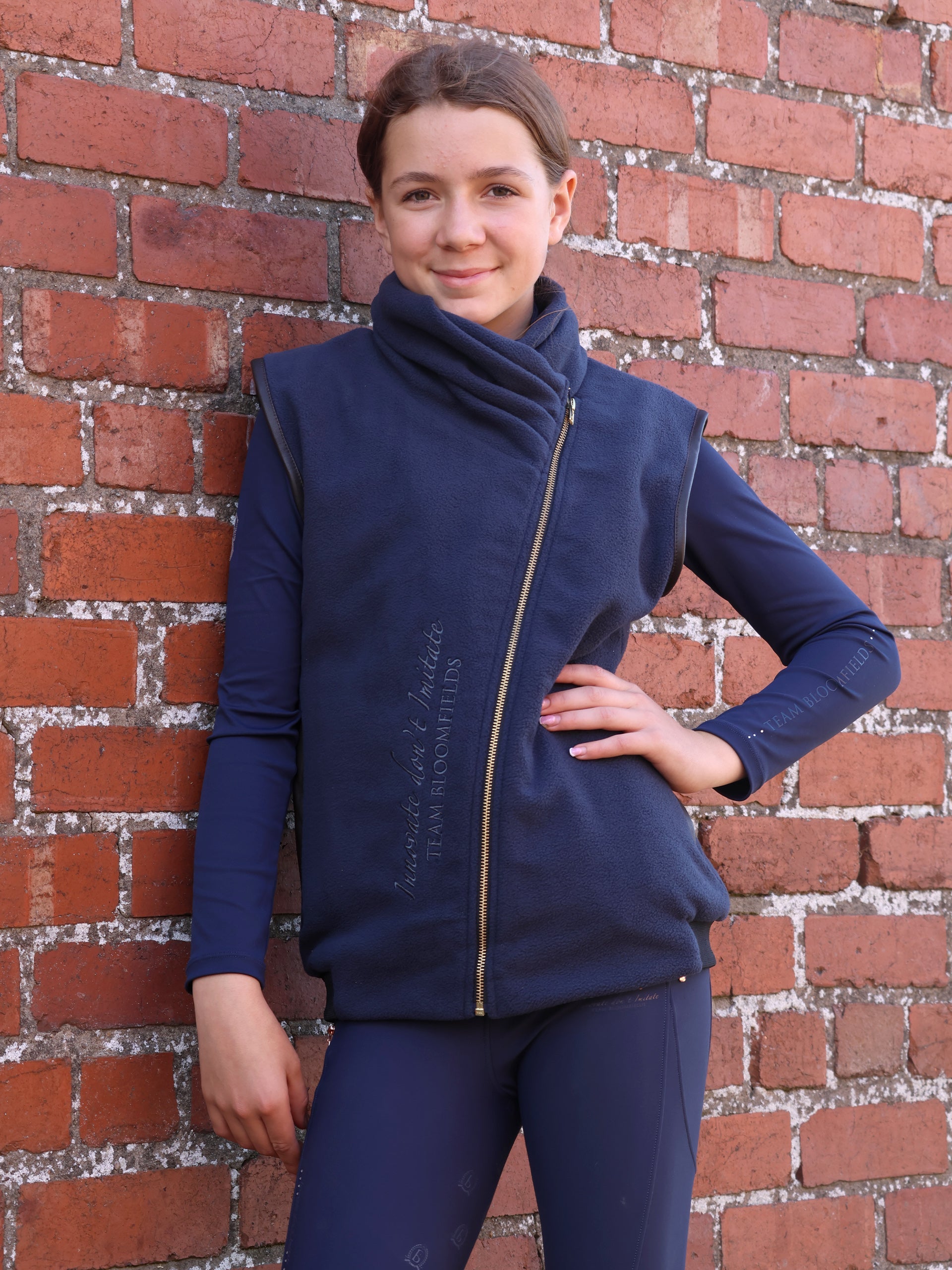 Kids Sienna Navy Country Fleece Gilet