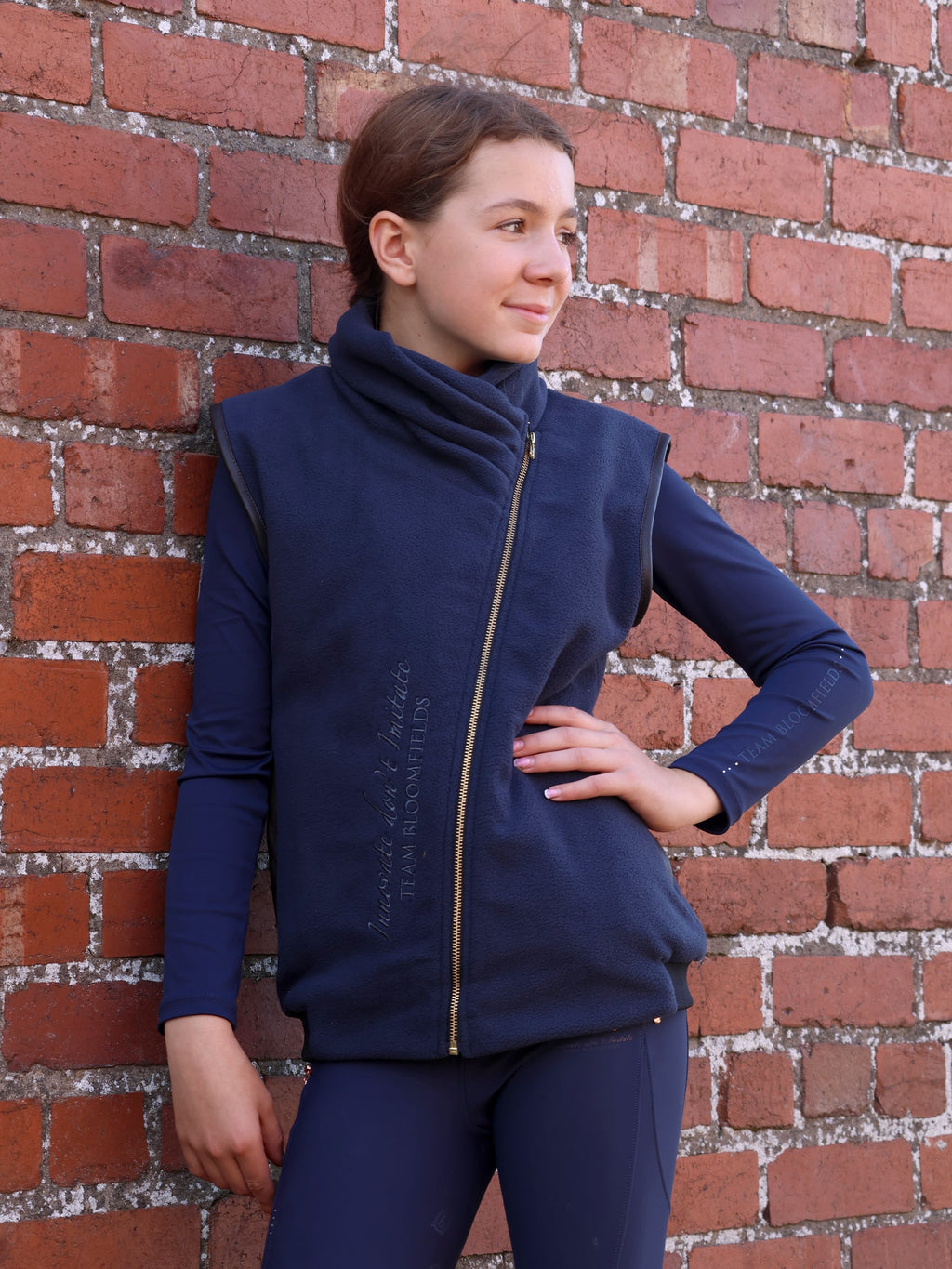 Kids Sienna Navy Country Fleece Gilet