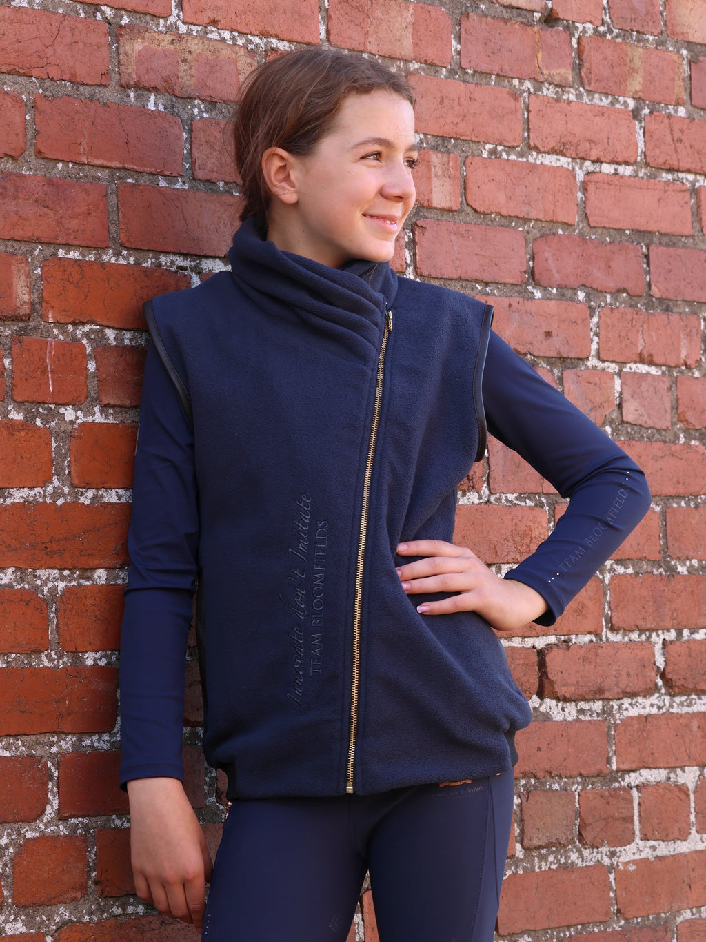 Kids Sienna Navy Country Fleece Gilet