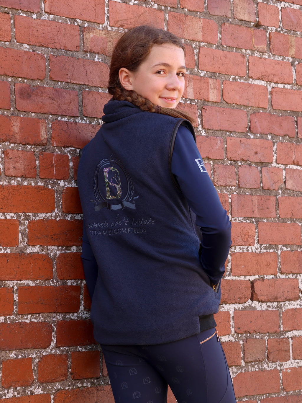 Kids Sienna Navy Country Fleece Gilet