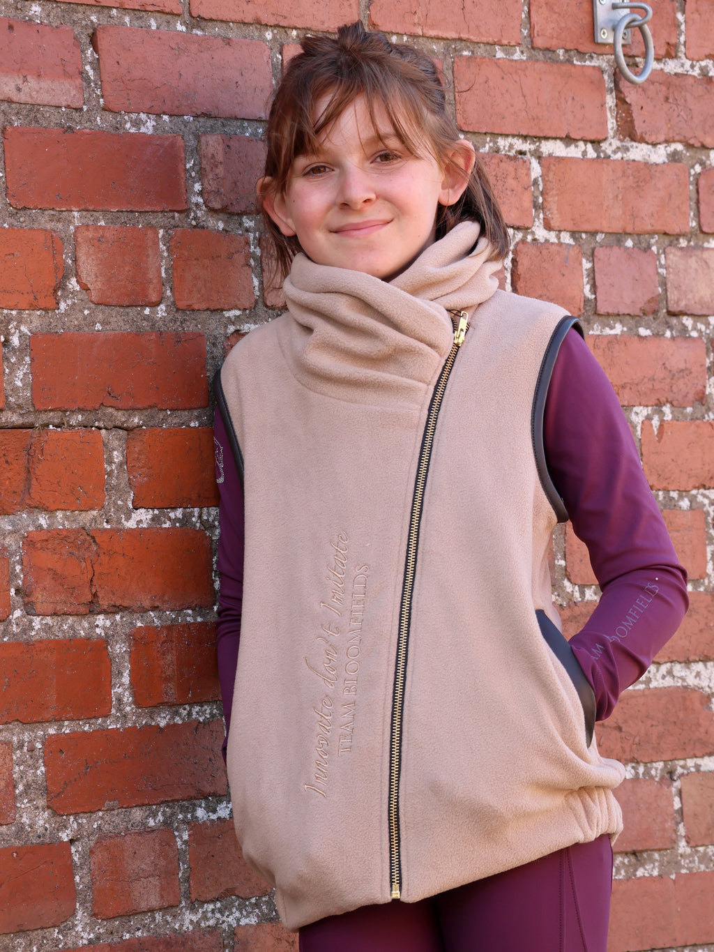 Kids Sienna Stone Country Fleece Gilet