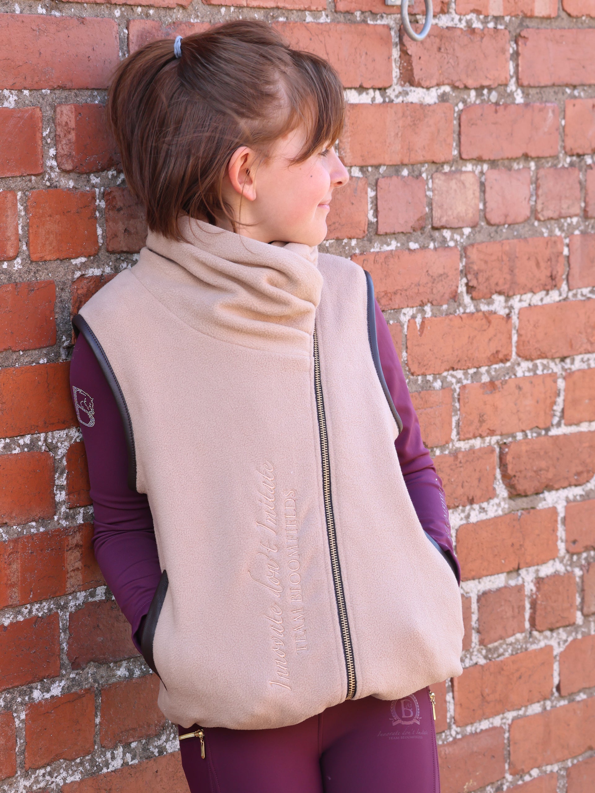 Kids Sienna Stone Country Fleece Gilet