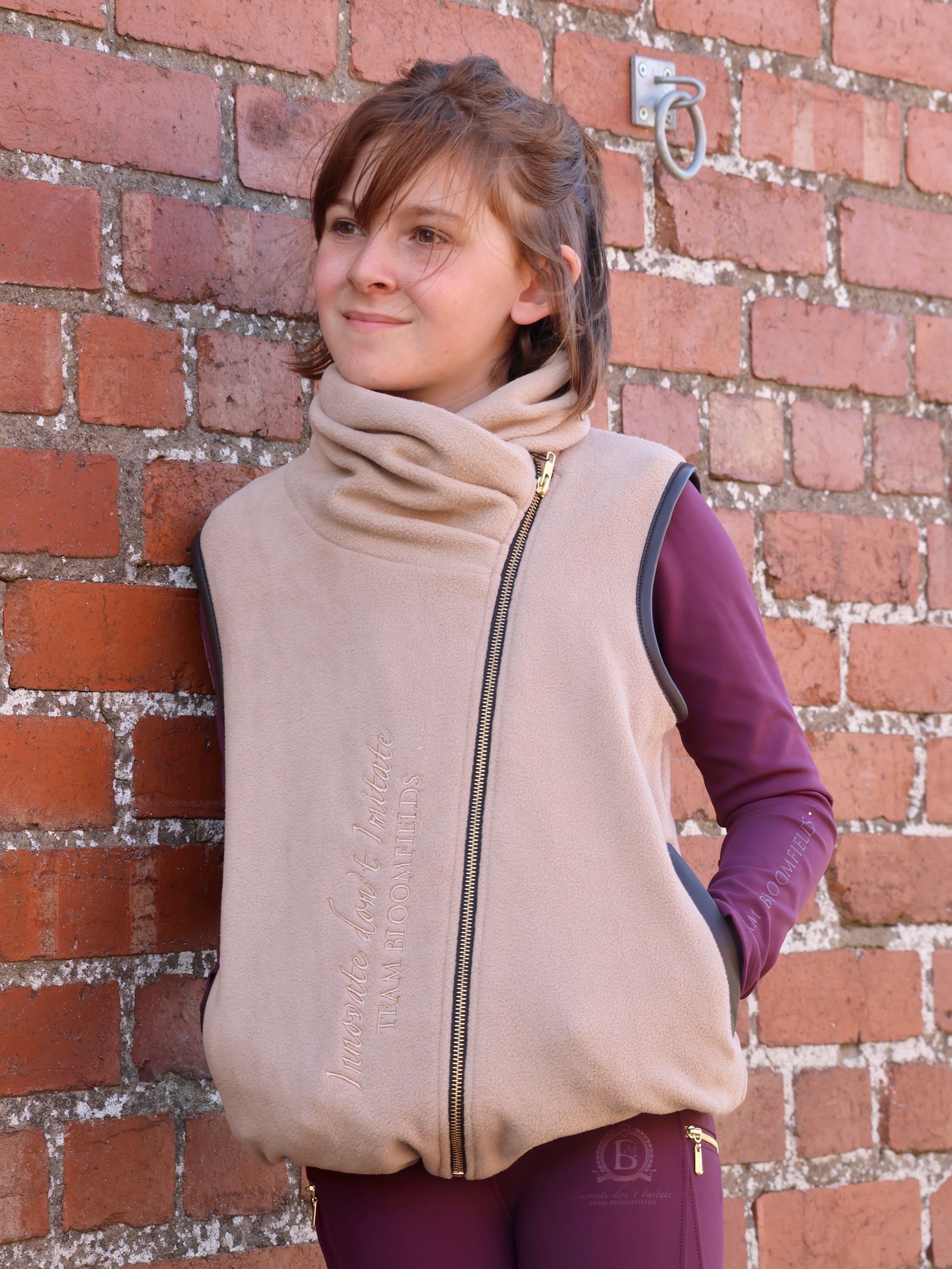 Kids Sienna Stone Country Fleece Gilet