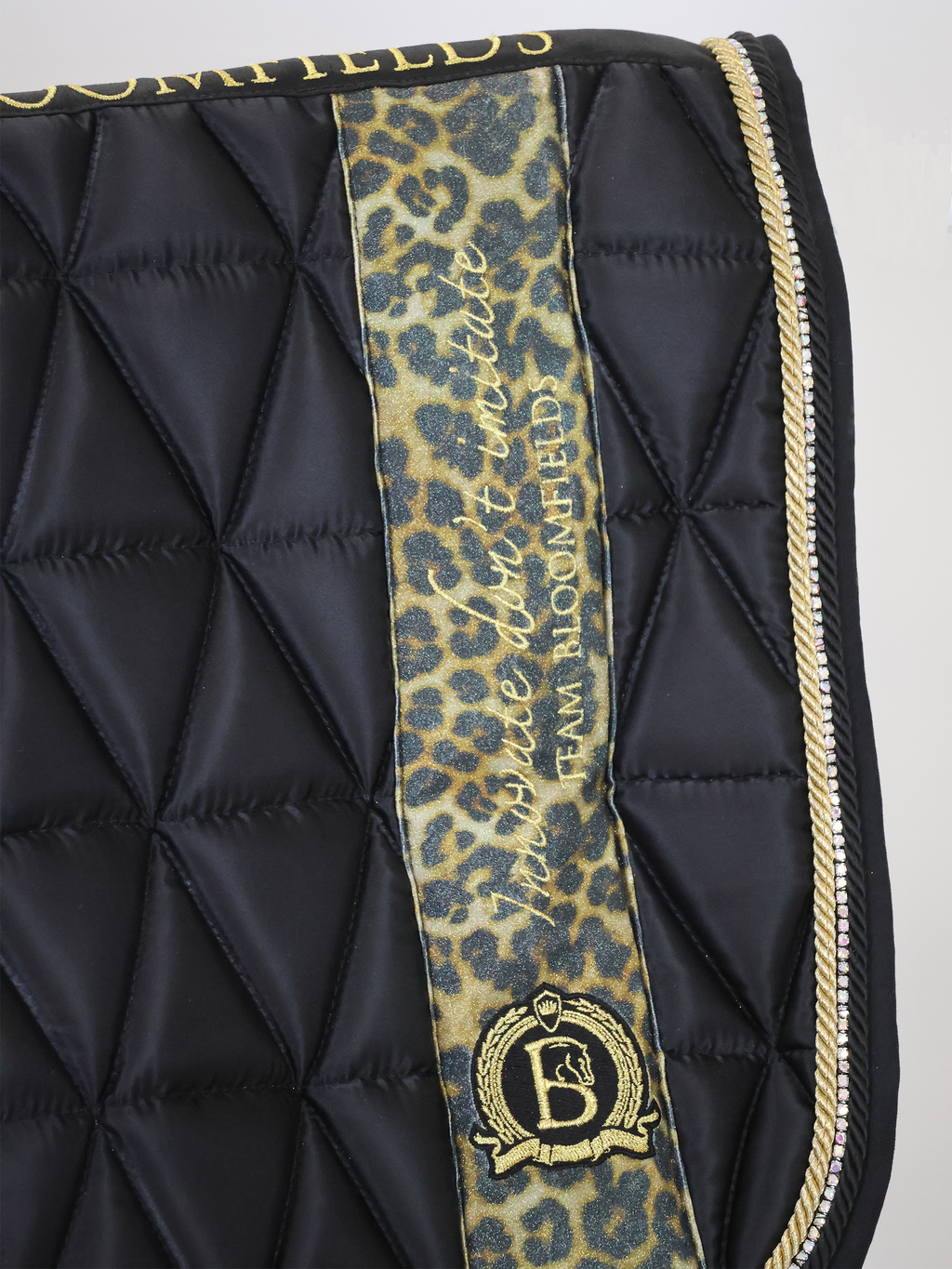 Saddle Pad - Black & Leopard Print Jump