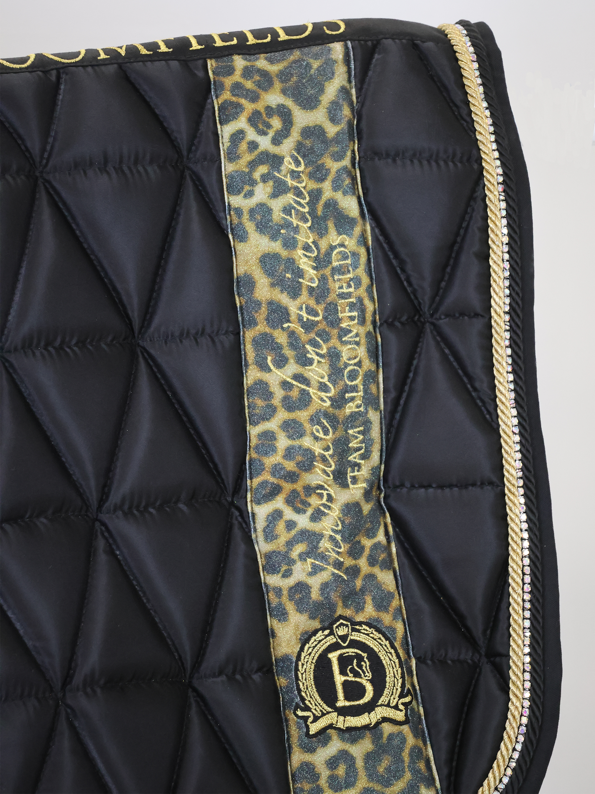 Saddle Pad - Black & Leopard Print Jump