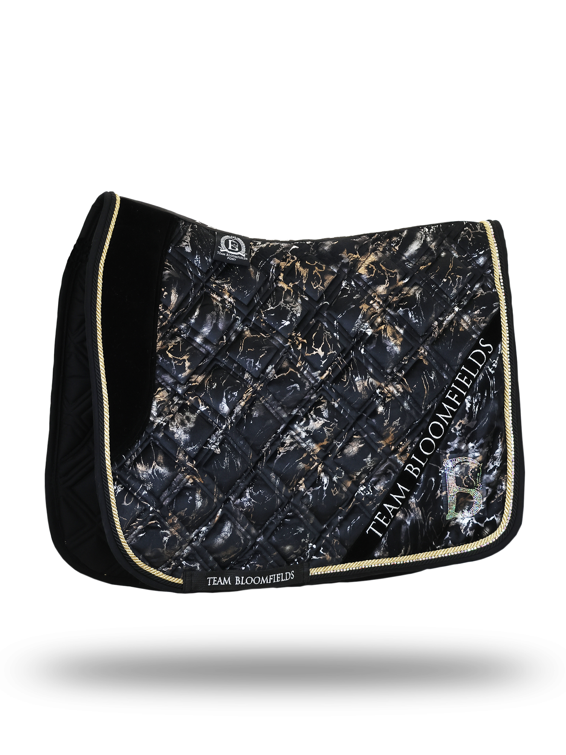 Saddle Pad - Electra Black and Gold Dressage