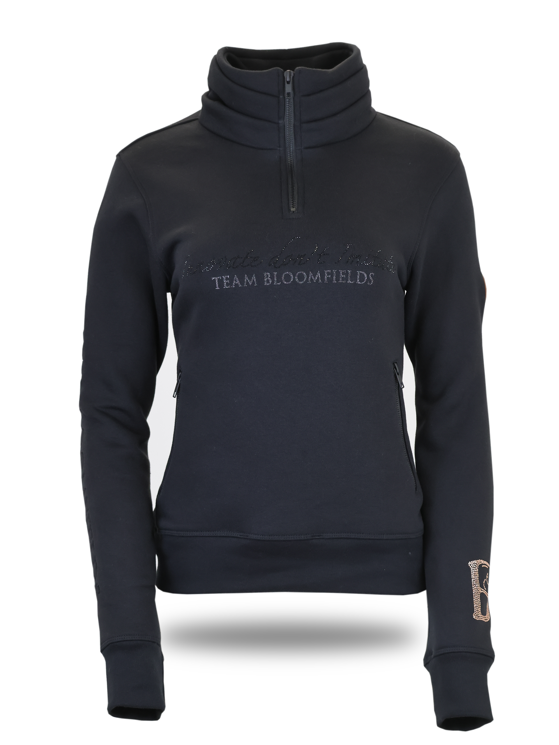 Sade in Black Quarter Zip Black Top