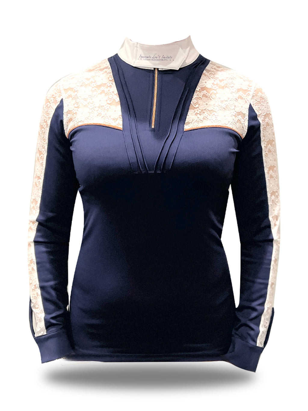 Sophia Navy & White Lace Show Shirt