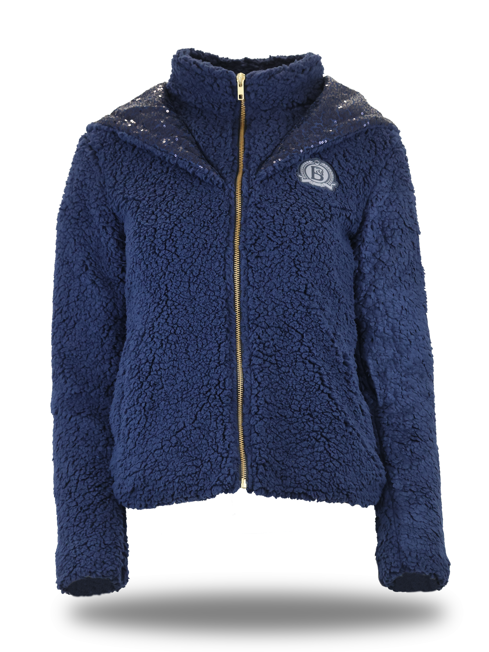 Kids Taggie Navy Double Collar Teddybear Fleece