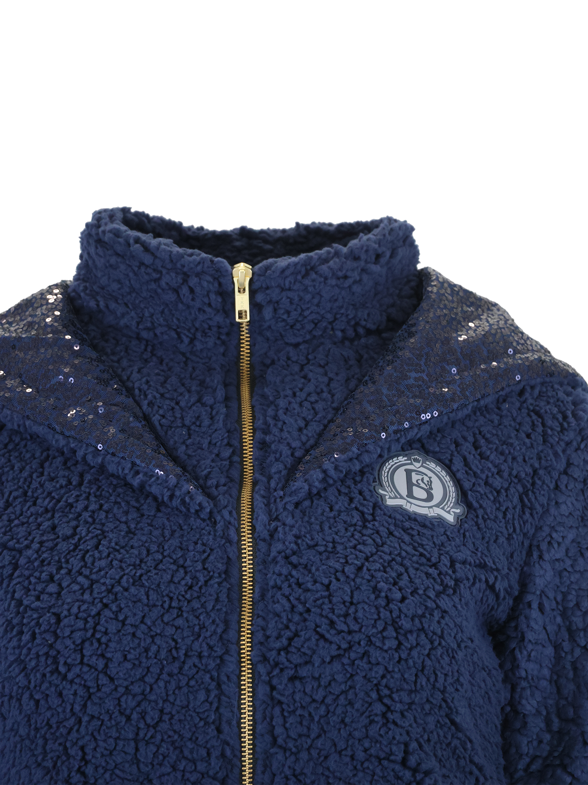 Kids Taggie Navy Double Collar Teddybear Fleece