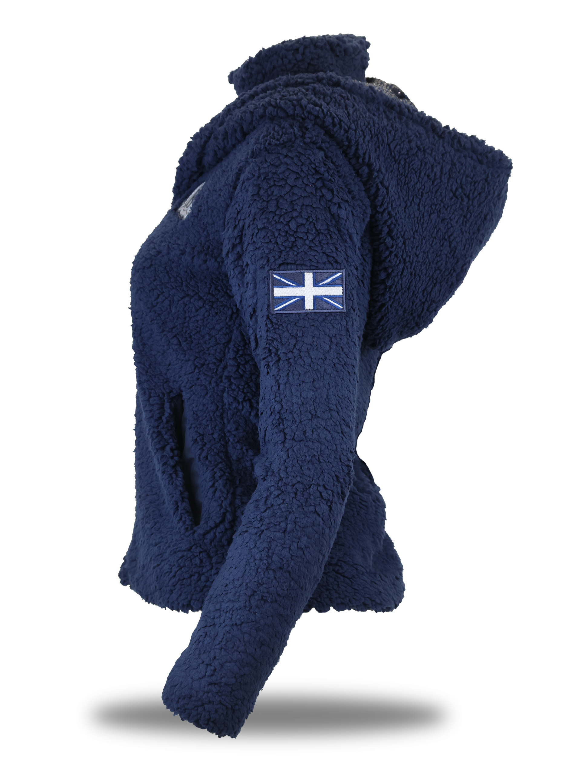 Kids Taggie Navy Double Collar Teddybear Fleece