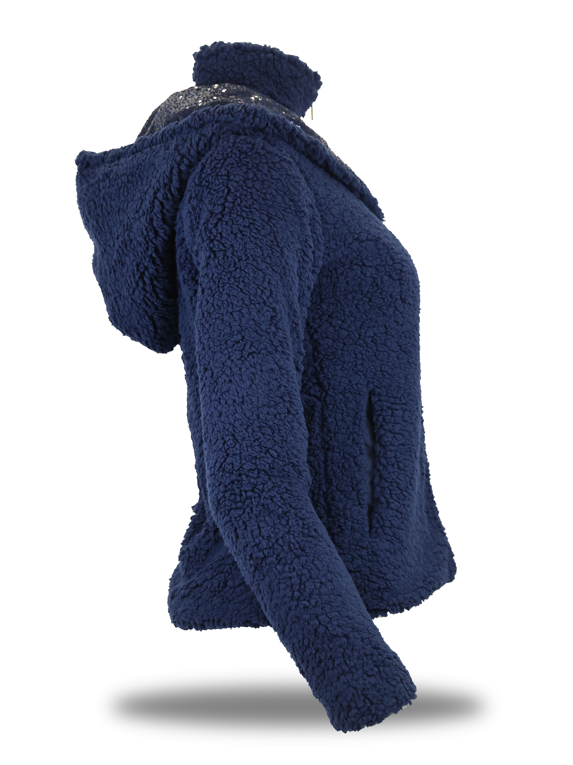 Kids Taggie Navy Double Collar Teddybear Fleece