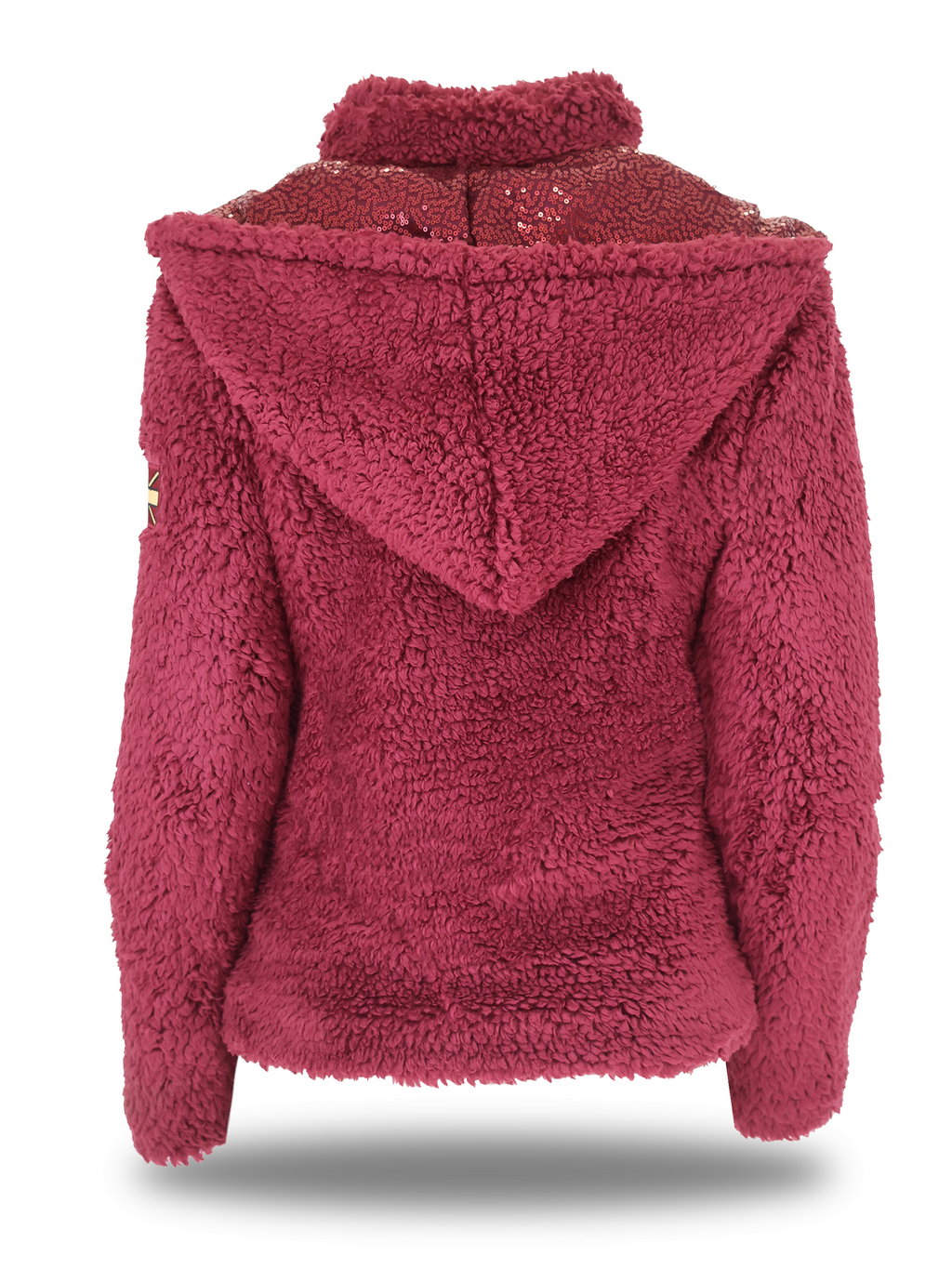 Kids Taggie Burgundy Double Collar Teddybear Fleece