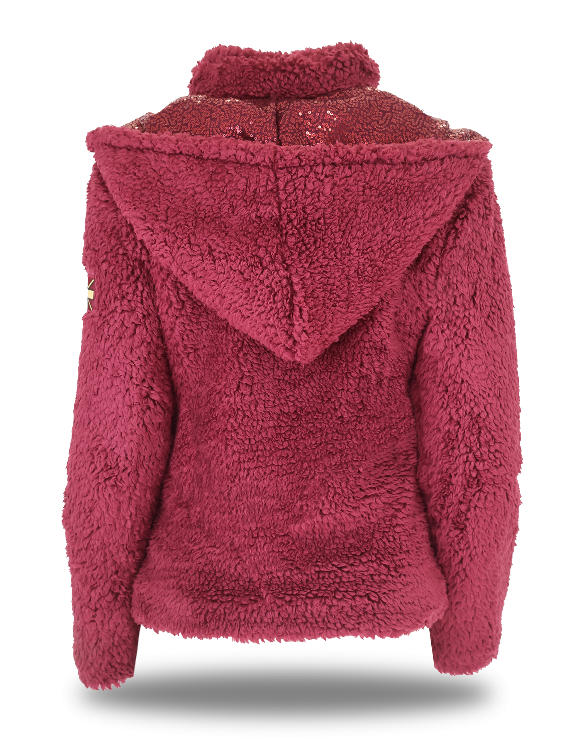 Kids Taggie Burgundy Double Collar Teddybear Fleece