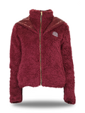 Kids Taggie Burgundy Double Collar Teddybear Fleece