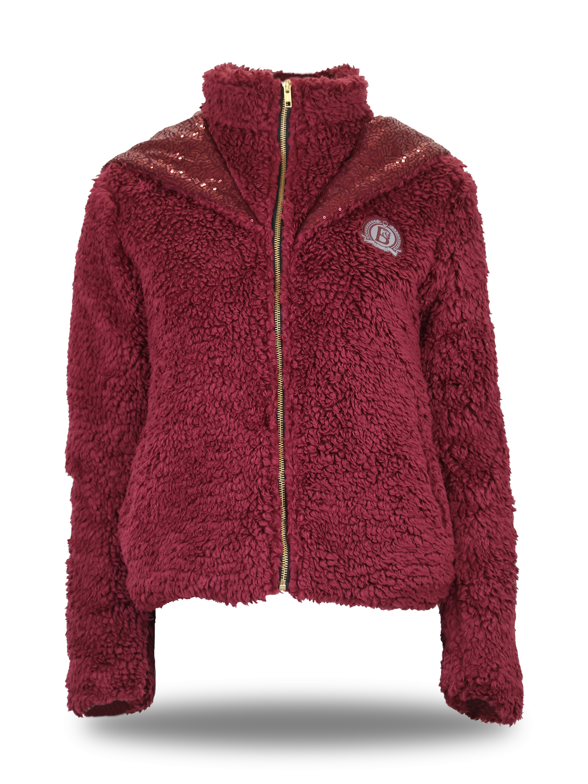 Kids Taggie Burgundy Double Collar Teddybear Fleece
