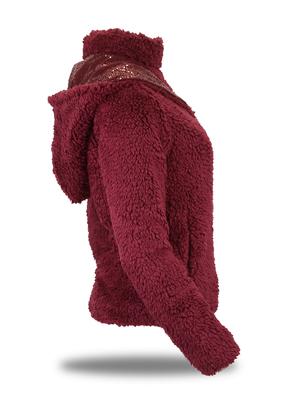 Kids Taggie Burgundy Double Collar Teddybear Fleece