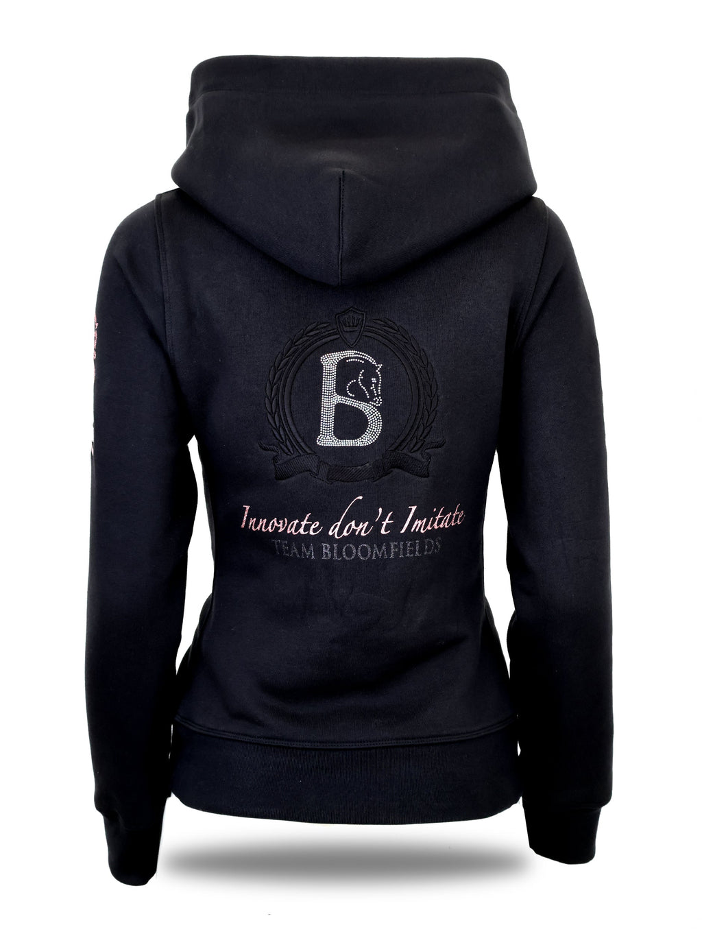 Amelia Black & Pink Cross Necked Hoodie