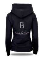 Amelia Black & Pink Cross Necked Hoodie