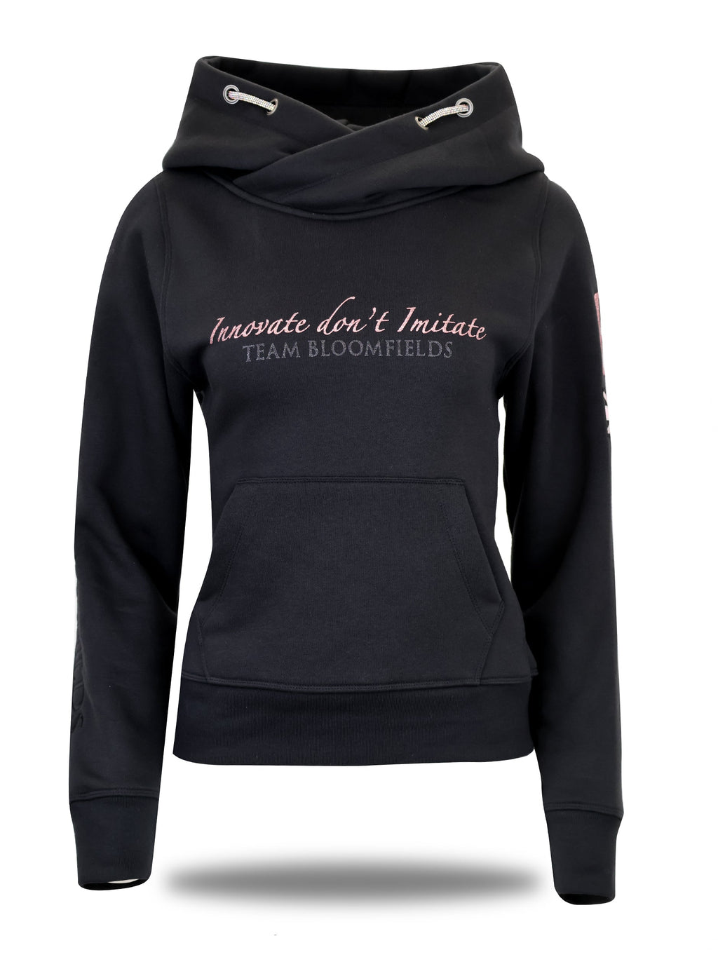 Amelia Black & Pink Cross Necked Hoodie