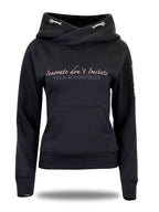 Amelia Black & Pink Cross Necked Hoodie