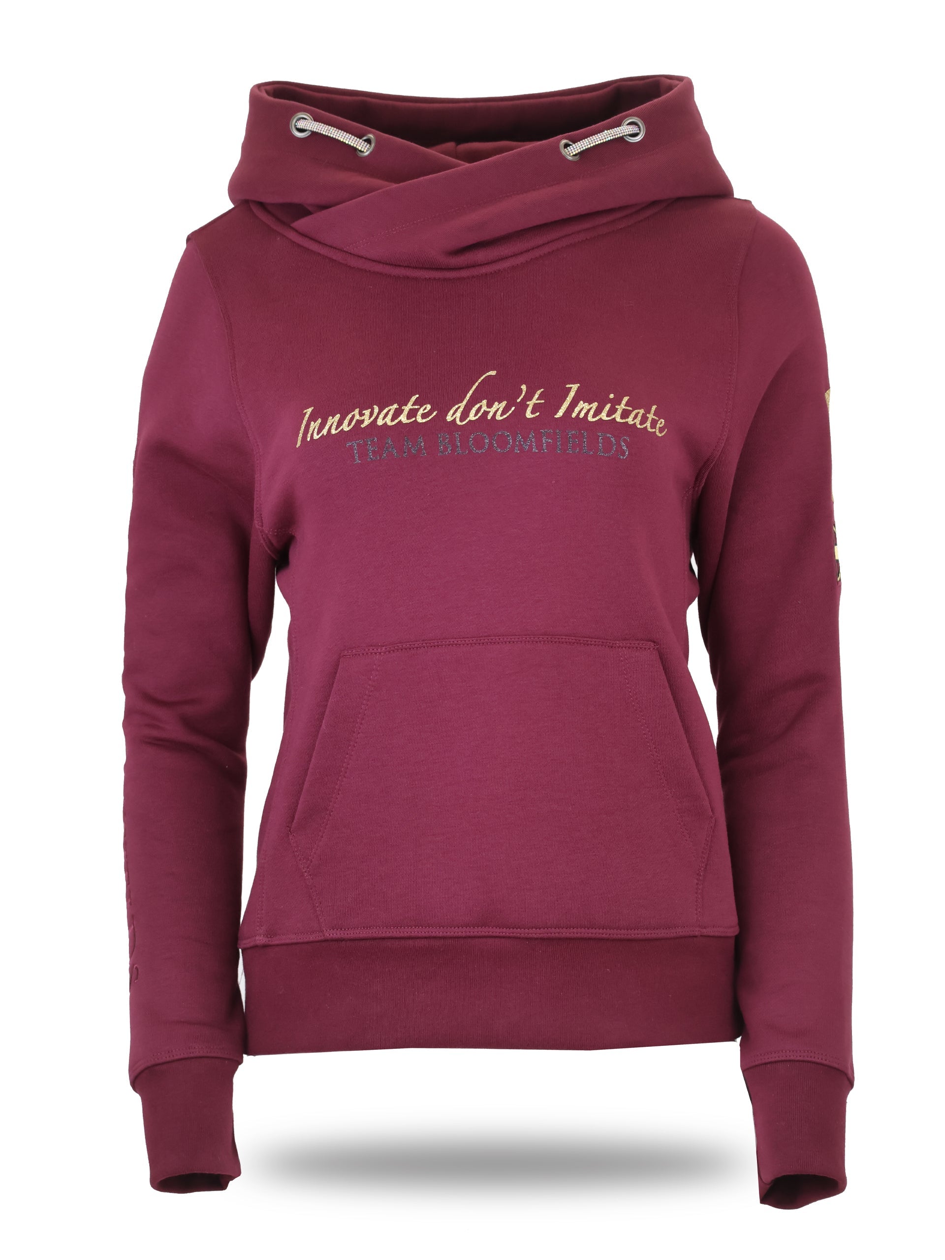 Amelia Burgundy & Gold Necked Hoodie