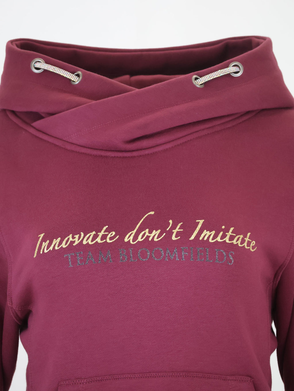 Amelia Burgundy & Gold Necked Hoodie