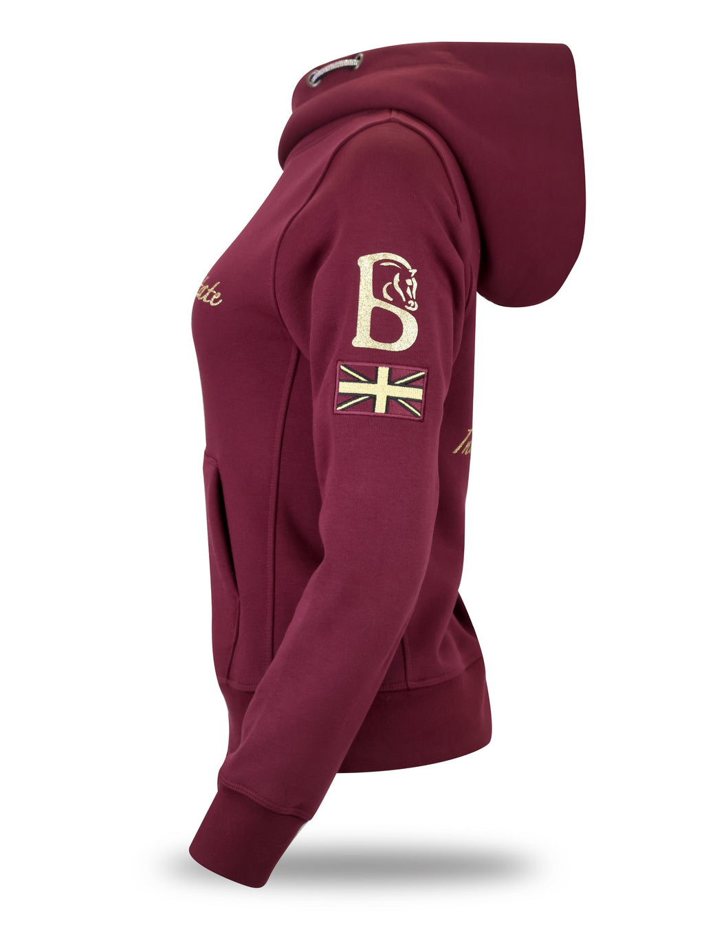 Amelia Burgundy & Gold Necked Hoodie