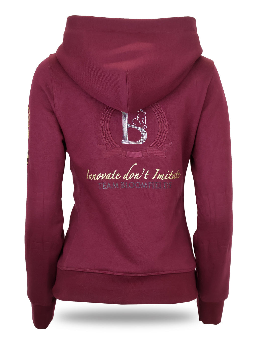 Amelia Burgundy & Gold Necked Hoodie