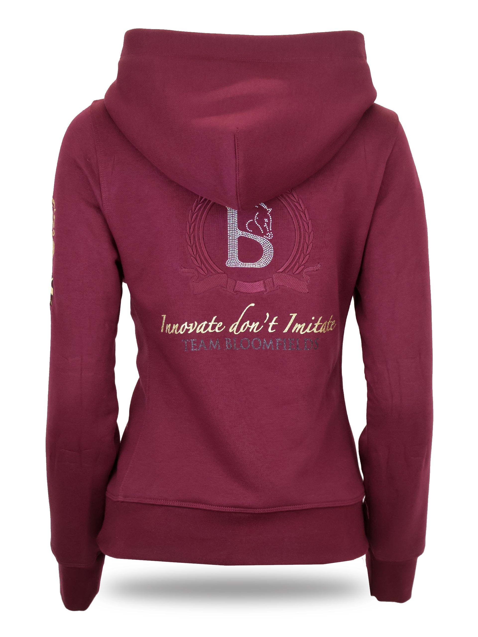 Amelia Burgundy & Gold Necked Hoodie