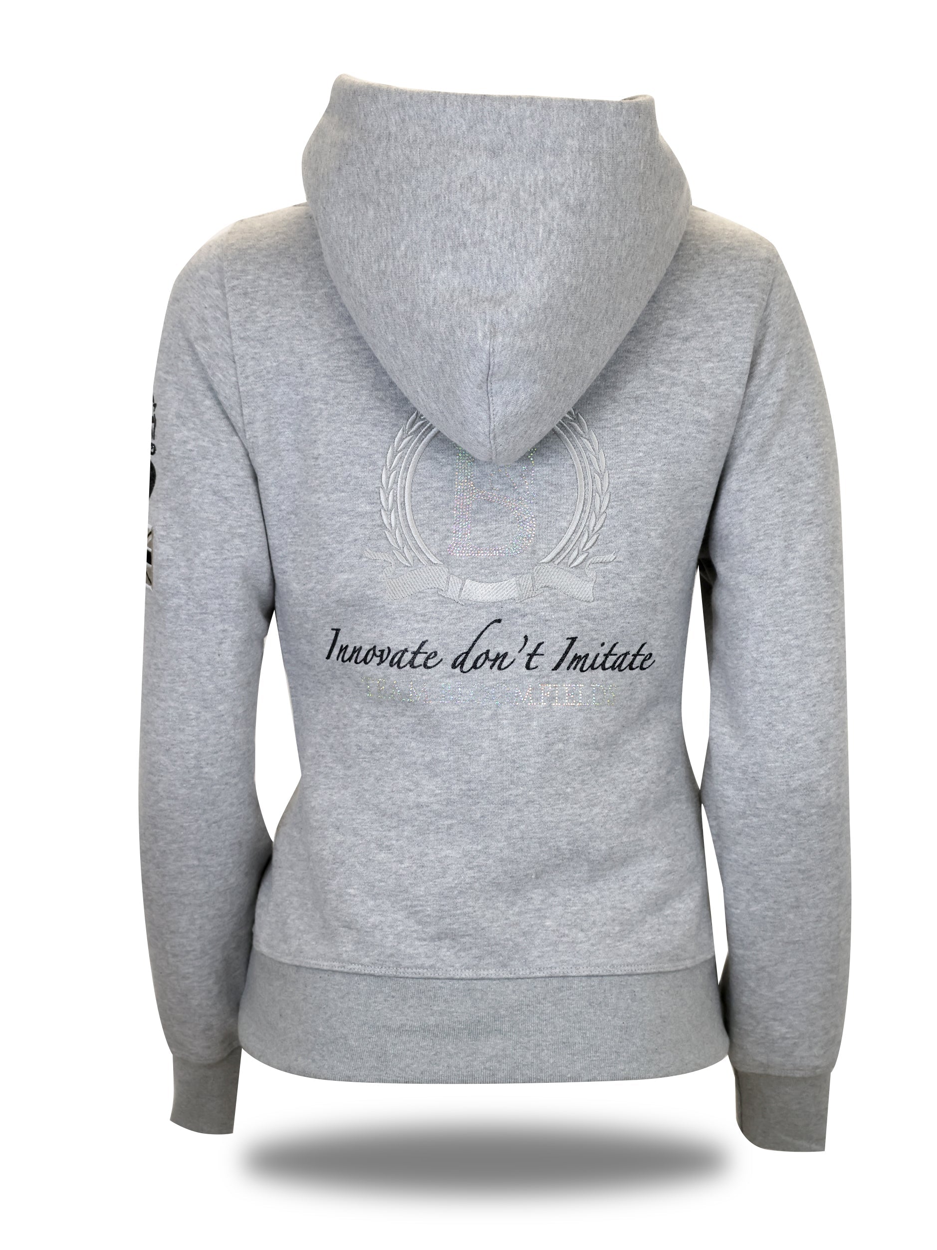 Amelia Marl Grey Cross Necked Hoodie