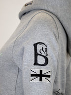 Amelia Marl Grey Cross Necked Hoodie