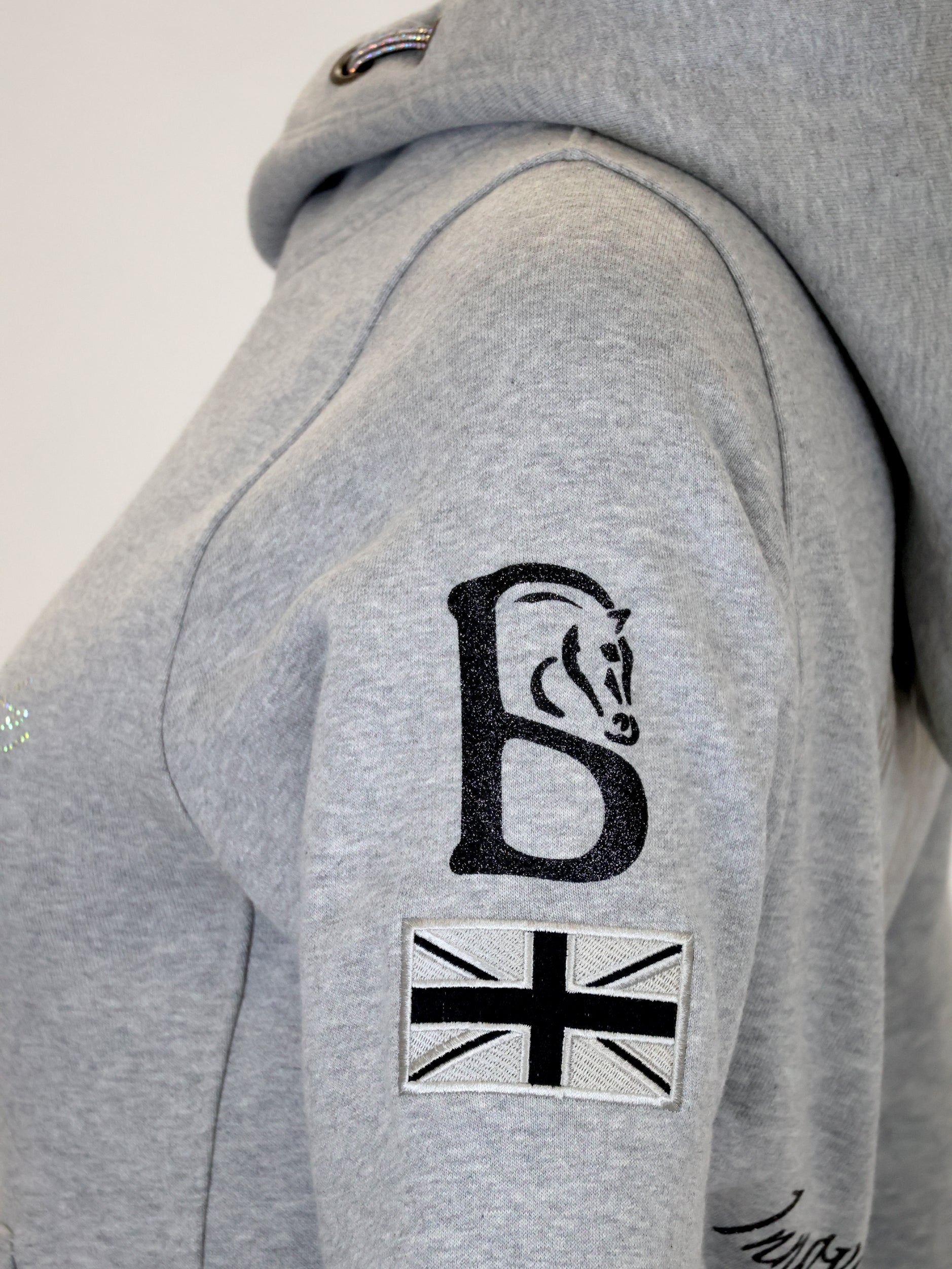 Amelia Marl Grey Cross Necked Hoodie