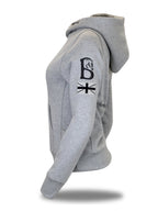 Amelia Marl Grey Cross Necked Hoodie
