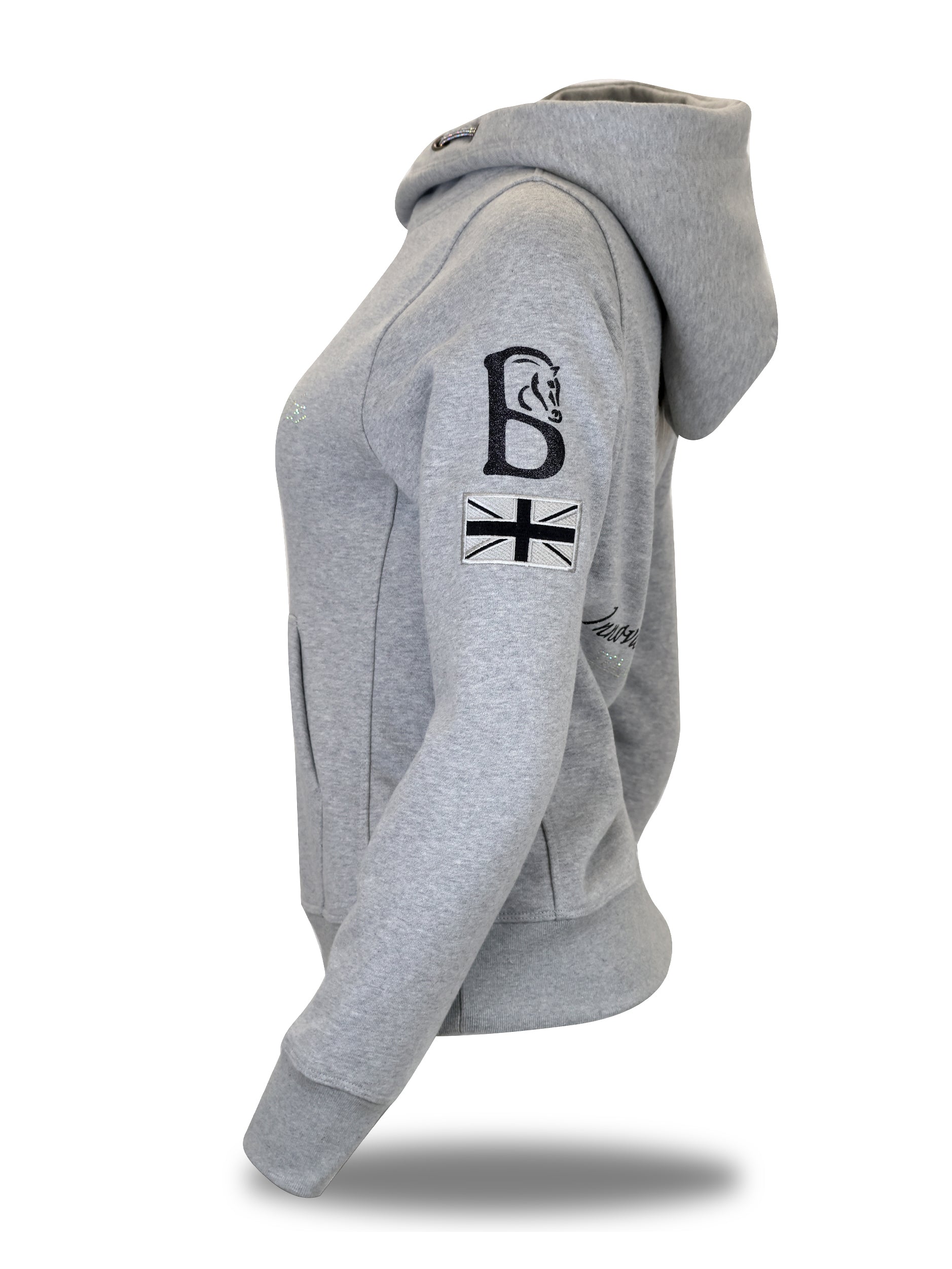 Amelia Marl Grey Cross Necked Hoodie