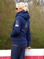 Amelia Navy & Pink Cross Necked Hoodie