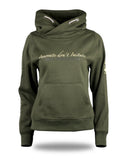 Amelia Olive & Gold Cross Necked Hoodie