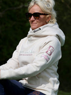 Amelia Winter White & Rhinestones Cross Necked  Hoodie