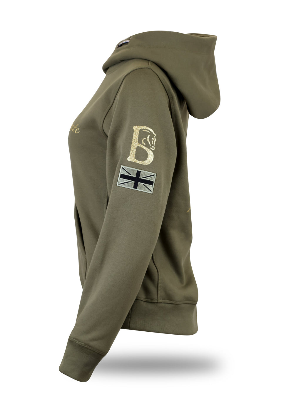 Amelia Sage & Gold Cross Necked Hoodie