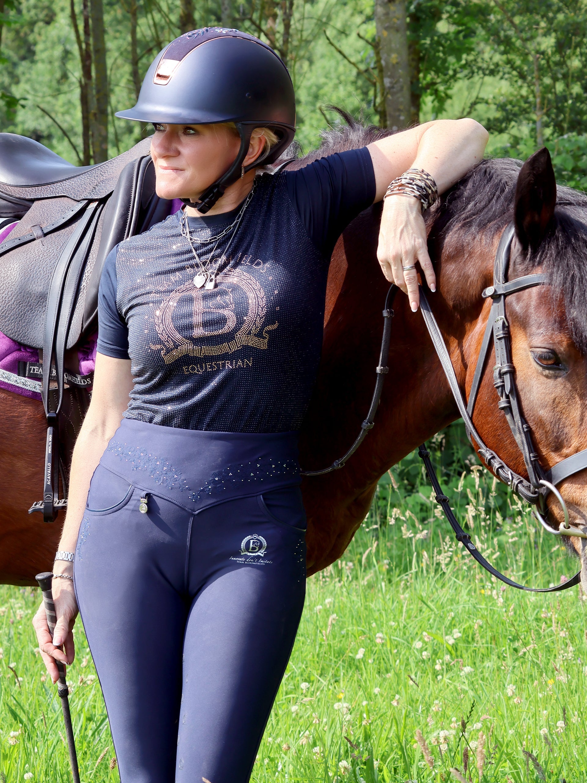 Navy Anemone Leggings