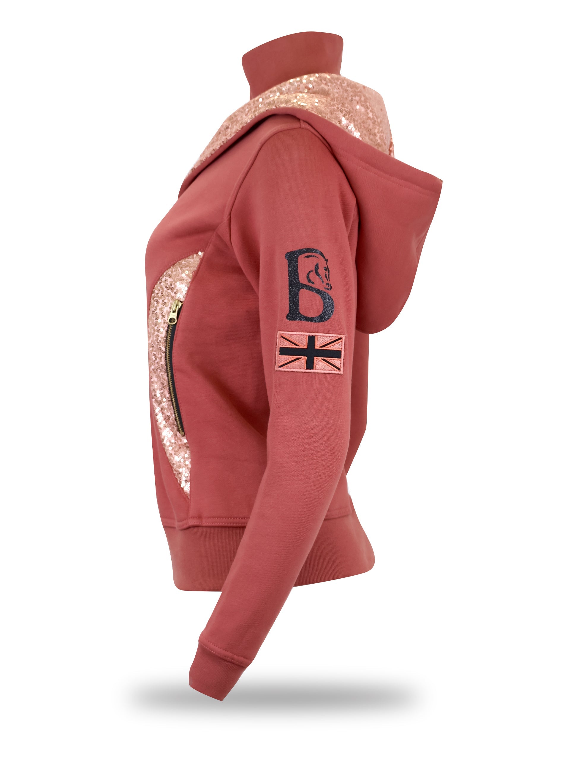 Arabella Burnt Apricot Double Collar Hoodie