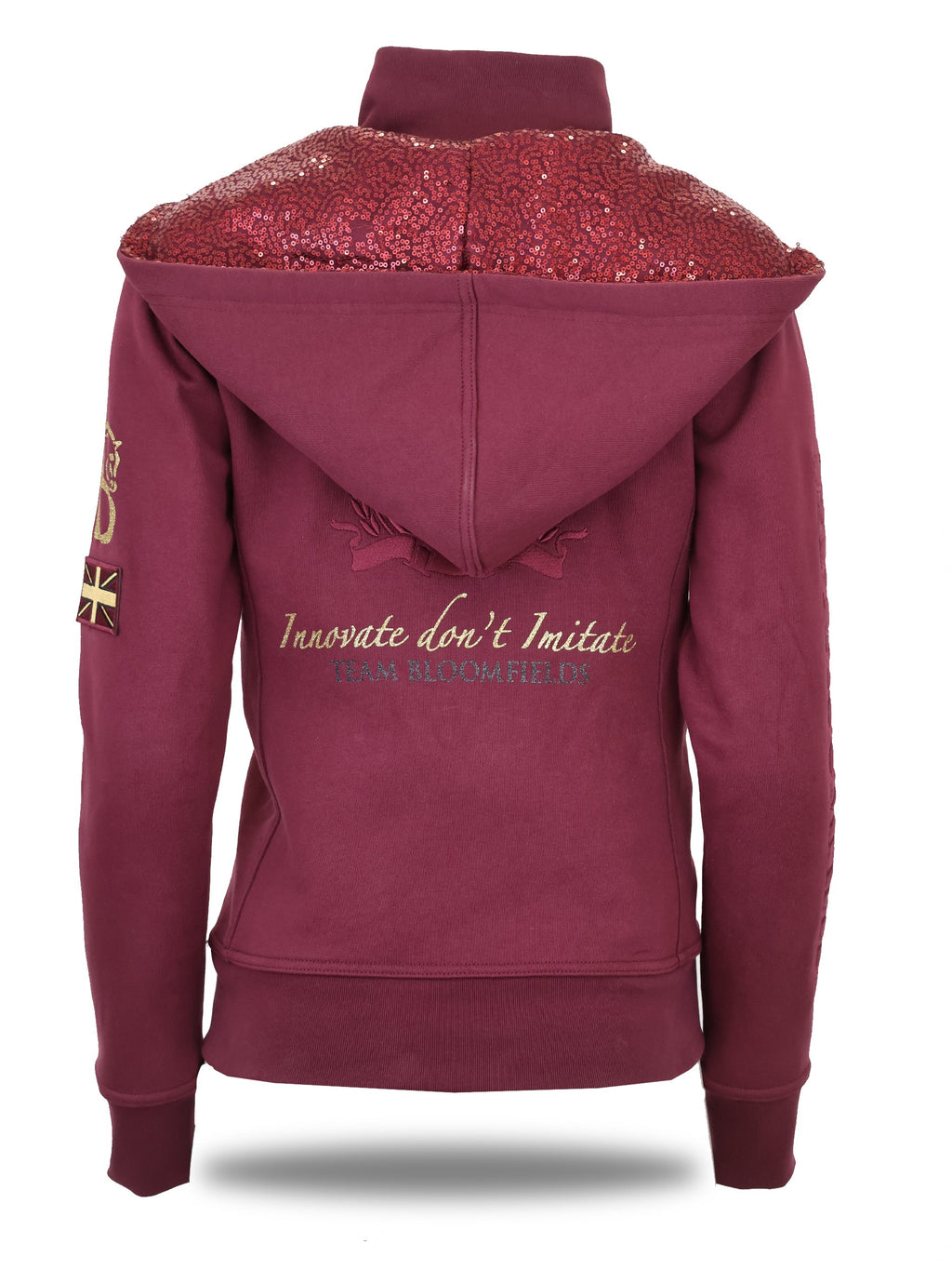 Arabella Burgundy & Gold Double Collar Hoodie