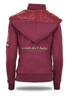 Arabella Burgundy & Gold Double Collar Hoodie