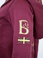Arabella Burgundy & Gold Double Collar Hoodie
