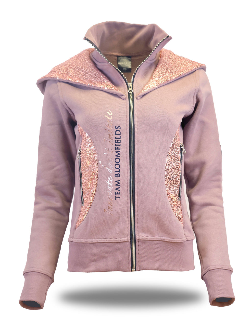 Kids Arabella Heather Double Collar Fitted Zip Hoodie