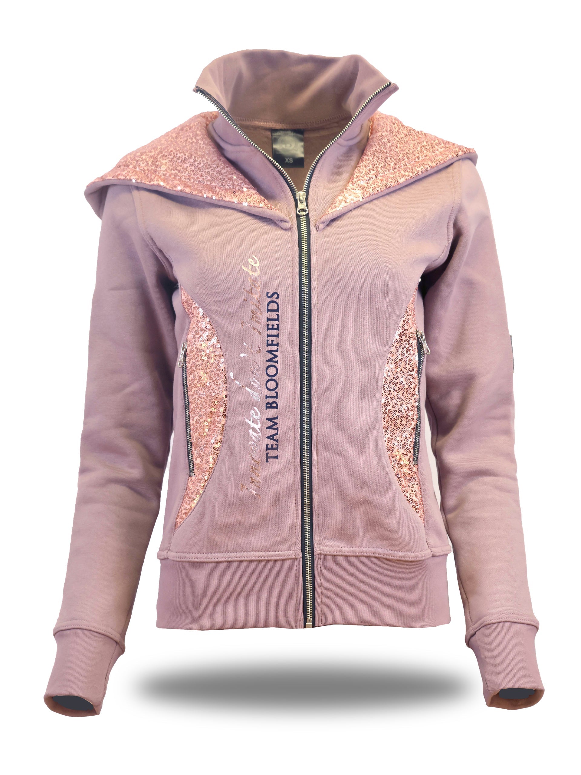 Kids Arabella Heather Double Collar Fitted Zip Hoodie