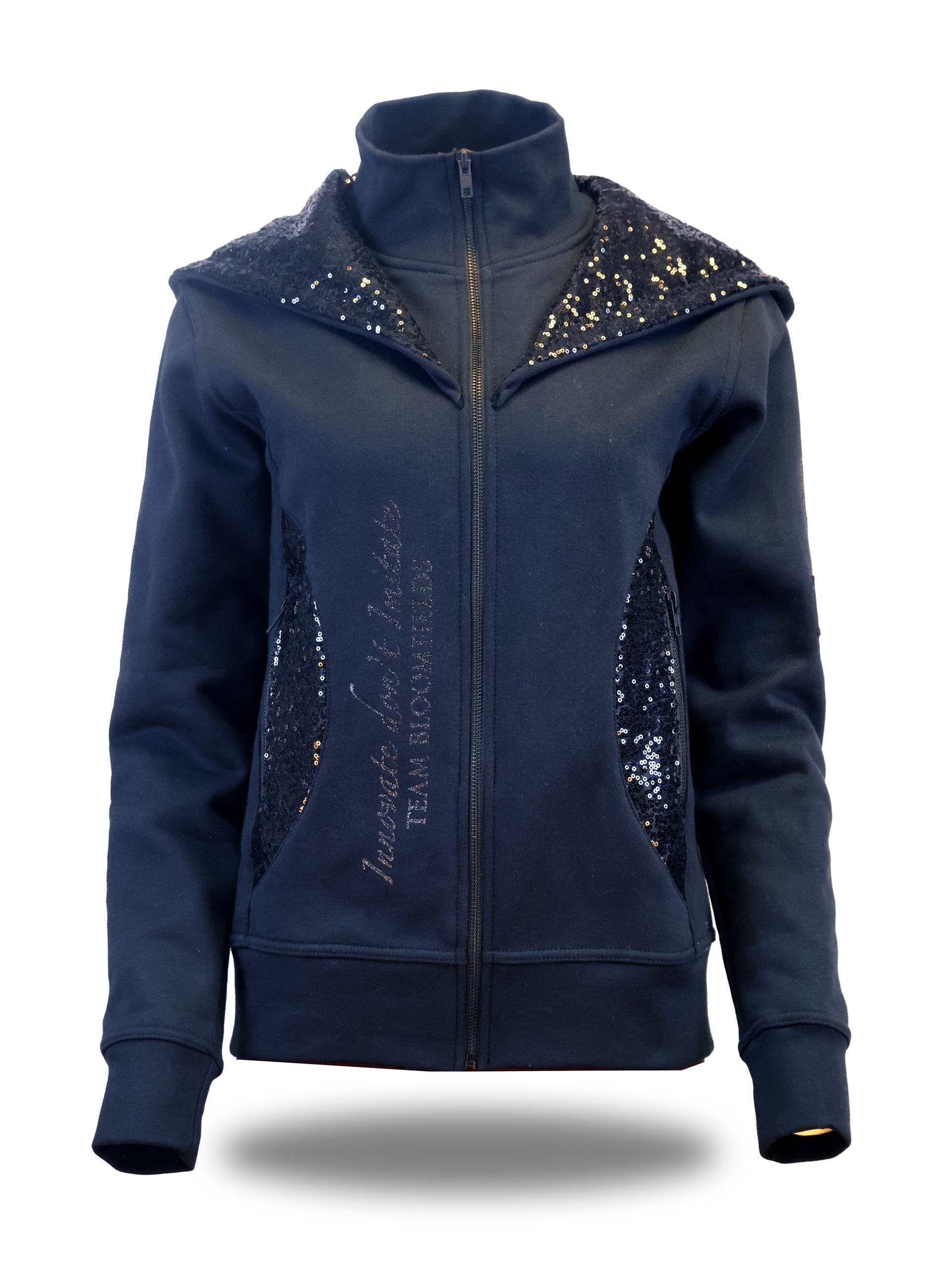 Arabella Navy & Navy Double Collar Hoodie