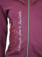 Arabella Burgundy & Gold Double Collar Hoodie
